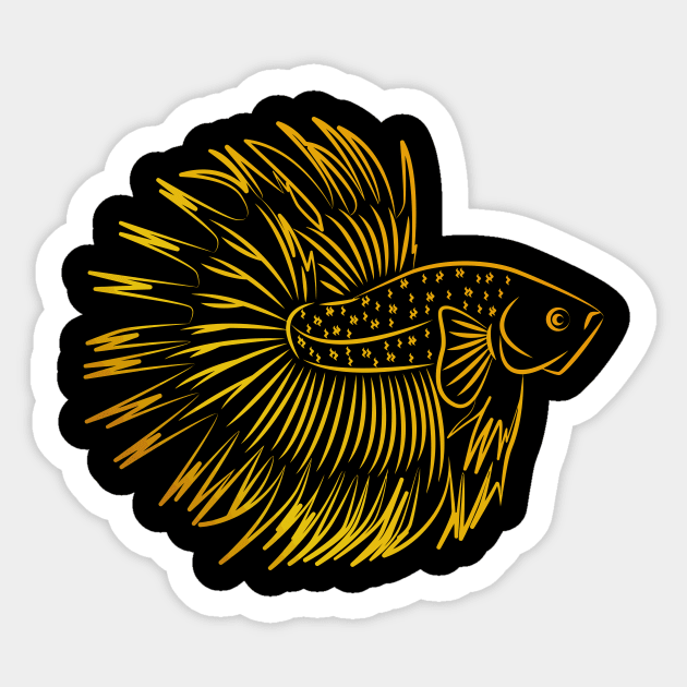 Golden Majesty: The Betta Elegance Sticker by ConnectingtoNature